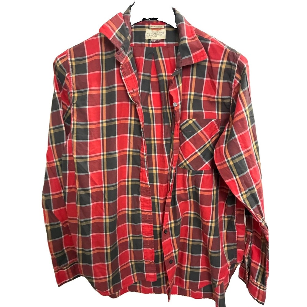 Denim & Supply Ralph Lauren Shirt Mens XL Red Plaid Button up Cotton Boyfriend‎